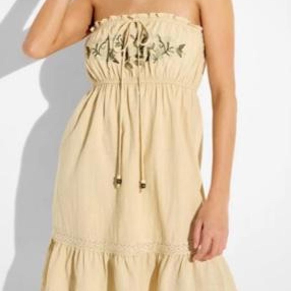 Wild Fable Women's Tube Mini Embroidered A-Line Dress